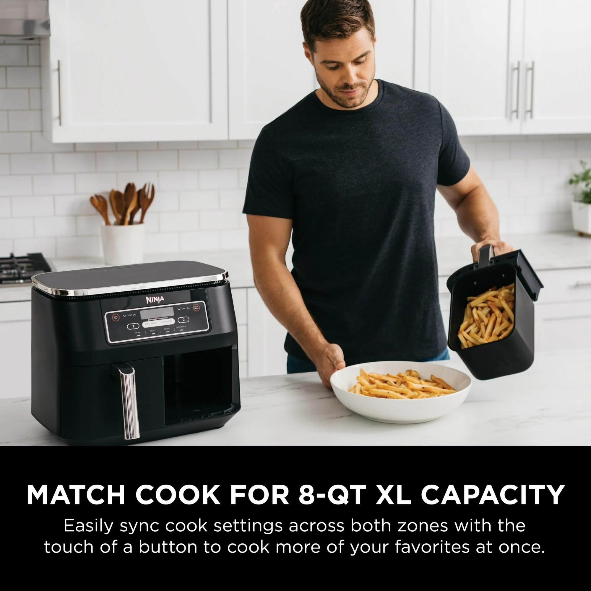 Amazon.com: Ninja Foodi 4-in-1 8-qt. 2-Basket Air Fryer with